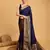 Navy Blue Woven Faux Kanchipuram Zari Silk saree With Blouse Piece