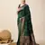 Green Woven Faux Kanchipuram Zari Silk saree With Blouse Piece