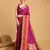 Hot Pink Woven Faux Kanchipuram Zari Silk saree With Blouse Piece