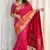 Dark Pink Woven Faux Kanchipuram Zari Silk saree With Blouse Piece