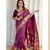 Hot Pink Woven Faux Kanchipuram Zari Silk saree With Blouse Piece