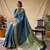 Teal Woven Bandhej Bandhani saree Bandhej With Blouse Piece