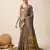 Grey Woven Patola Silk Blend Saree With Blouse Piece