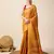 Mustard Woven Patola Silk Blend Saree With Blouse Piece