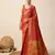 Red Woven Patola Silk Blend Saree With Blouse Piece