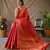 Red Woven Patola Silk Blend Saree With Blouse Piece