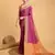 Hot Pink Woven Faux Kanchipuram Zari Silk saree With Blouse Piece