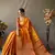 Mustard Woven Faux Kanchipuram Zari Silk saree With Blouse Piece