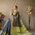 Navy Blue Woven Faux Kanchipuram Zari Silk saree With Blouse Piece