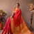 Red Woven Faux Kanchipuram Zari Silk saree With Blouse Piece