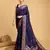 Navy Blue Woven Faux Banarasi Zari Silk saree With Blouse Piece