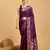 Purple Woven Faux Banarasi Zari Silk saree With Blouse Piece