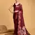 Maroon Woven Faux Banarasi Zari Silk saree With Blouse Piece