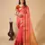Peach Woven Kota Doria Cotton Silk saree With Blouse Piece