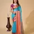 Sky Blue Woven Kota Doria Cotton Silk saree With Blouse Piece