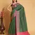 Green Woven Patola Silk Blend Saree With Blouse Piece