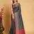 Grey Woven Patola Silk Blend Saree With Blouse Piece