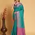 Teal Woven Patola Silk Blend Saree With Blouse Piece