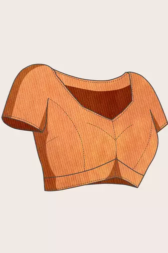 Light Orange Woven Kota Doria Cotton Silk saree With Blouse Piece