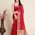 Red Woven Kota Doria Cotton Silk saree With Blouse Piece