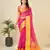 Pink Woven Kota Doria Cotton Silk saree With Blouse Piece