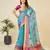 Sky Blue Woven Kota Doria Cotton Silk saree With Blouse Piece