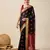 Black Woven Kota Doria Cotton Silk saree With Blouse Piece