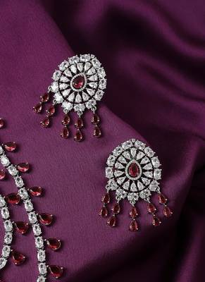 Dual Layered Necklace Set With Circular Earrings 3