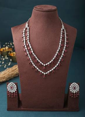 Dual Layered Necklace Set With Circular Earrings 1