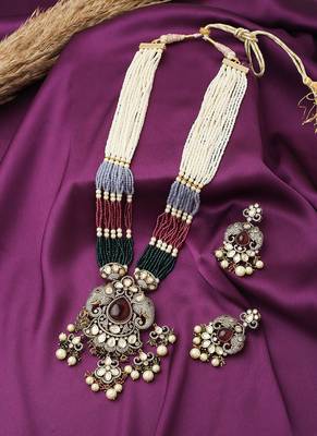Multicolour Elephant Motif Necklace Set 2