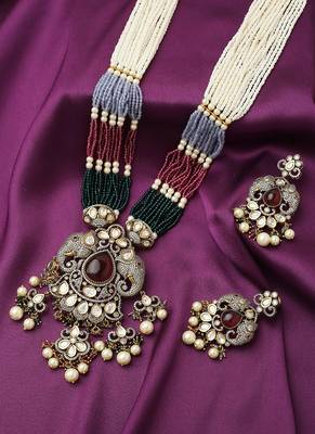 Multicolour Elephant Motif Necklace Set 1