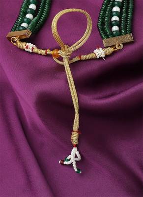 Green Beaded Necklace Set With Earrings 4