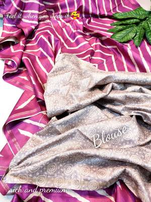 Pink Tussar silk blend Zari Weaving Saree Festive Wear 3