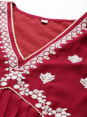 Rajgranth women's faux georgette fabric  embroidered kurta set with duppata 4