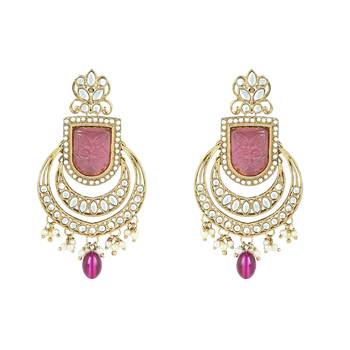 traditional kundan pearl choker necklace jewellery set for women/girls (k7234) (purple) 3