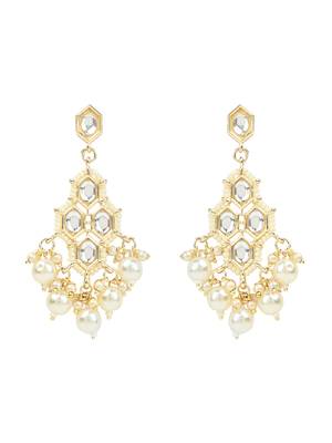 traditional kundan necklace jewellery with earrings & maang tikka set for women and girls  3