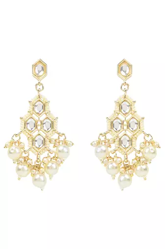 traditional kundan necklace jewellery with earrings & maang tikka set for women and girls 