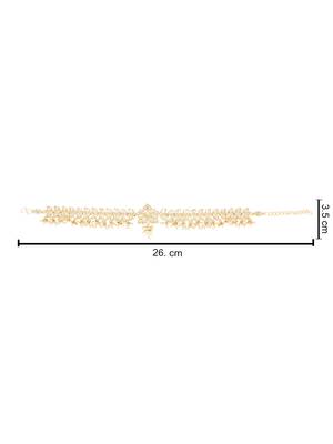 traditional adjustable kundan pearl payal anklets jewellery for women & girls 4