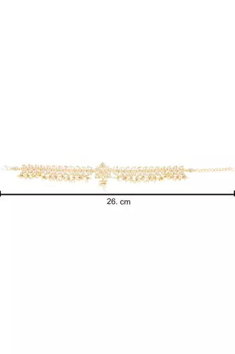 traditional adjustable kundan pearl payal anklets jewellery for women & girls