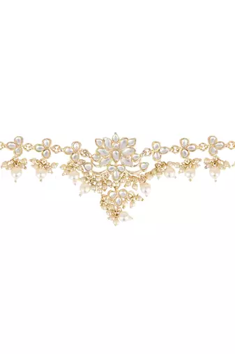 traditional adjustable kundan pearl payal anklets jewellery for women & girls 