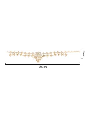 traditional adjustable kundan pearl payal anklets jewellery for women & girls  5