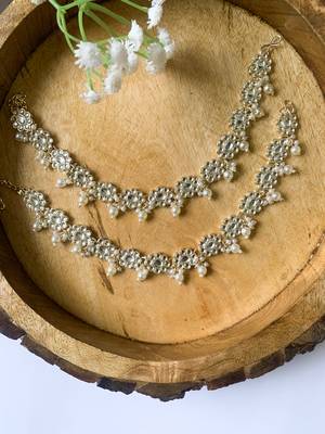 traditional adjustable kundan pearl payal anklets jewellery for women & girls  1