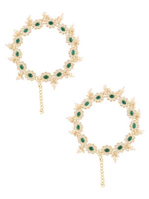 traditional adjustable kundan pearl payal anklets jewellery for women & girls  2