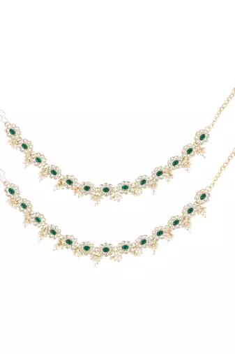 traditional adjustable kundan pearl payal anklets jewellery for women & girls 