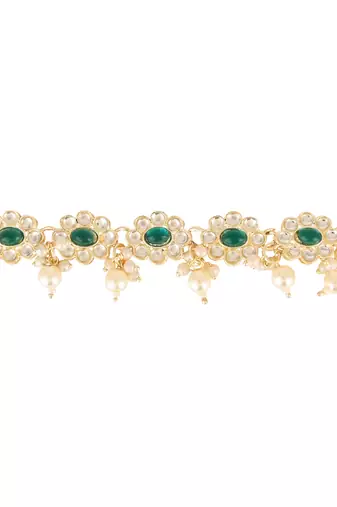 traditional adjustable kundan pearl payal anklets jewellery for women & girls 