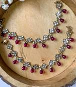 traditional adjustable kundan pearl payal anklets jewellery for women & girls 