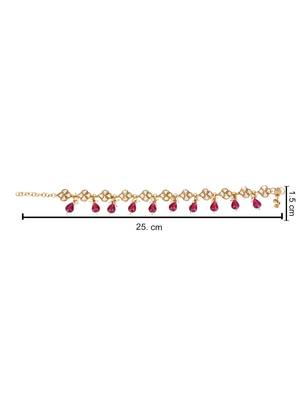 traditional adjustable kundan pearl payal anklets jewellery for women & girls  5