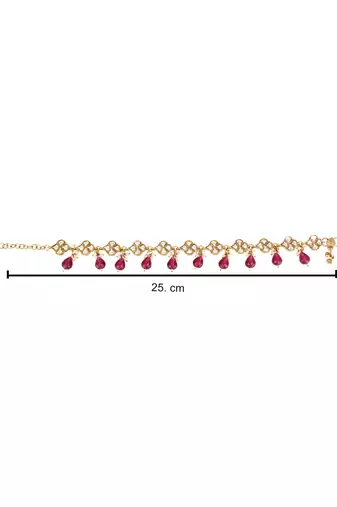 traditional adjustable kundan pearl payal anklets jewellery for women & girls 