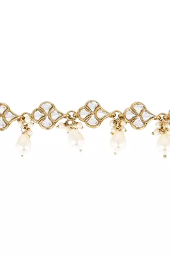 traditional adjustable kundan pearl payal anklets jewellery for women & girls 