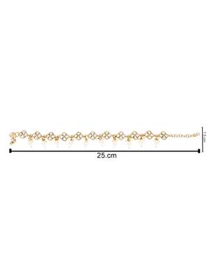 traditional adjustable kundan pearl payal anklets jewellery for women & girls  5